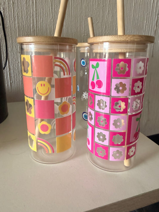 VASOS DE VIDRIO CON UV-DTF